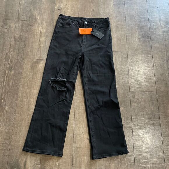 NWT Risen Los Angeles Black Relaxed Distressed Denim Jeans Women Size 15/32 Y2K - Picture 3 of 16